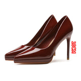2025 1088A pointed thin heels high heels women's sexy temperament waterproof table single shoes women's feet are not tired, solid color super high heels