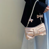 NAMCOVERSE 2025 Girl pearl bow underarm bag female popular new sweet little fresh fairy bag temperament shoulder bag wholesale