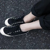 namcoverse Four Seasons Japanese Style Pure Cotton Low Cut Canvas Shoes Classic Casual Sports Skate Shoes Retro Colorblock All-Matching Vulcanized Shoes Women