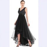 2025 popular new chiffon dress  New 2025 dinner V-neck A-word sleeveless irregular dress