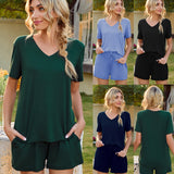 NAMCOVERSE Real new product  wish Modal cotton V-neck casual suit loungewear short sleeves shorts pajamas, spot