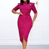 2025 2025 women's clothing popular Popular trade new  solid color professional office Popular trade large size New dress