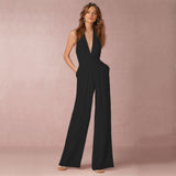 New European and American Women's Clothing Banquet Dress Jumpsuit  Independent Station Popular Sexy Halter Women's Trousers