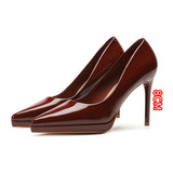 2025 1088A pointed thin heels high heels women's sexy temperament waterproof table single shoes women's feet are not tired, solid color super high heels
