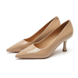 2025 7955-9 Sexy patent leather  high heels for women 2025 spring new pointed thin heels solid color high heels for women