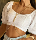 L4808Y 2025 New hot-selling metal chain body chain handmade metal neck simple top body chain