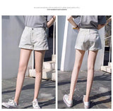 High Waist Black Denim Shorts Female Summer Student Curling Loose Slimming A- line Wide Leg Pants Hot Pants Korean Fashion