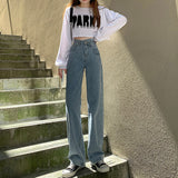 NAMCOCERSE Jeans for Women Spring/Autumn/Summer  New High Waist Slimming Wide Leg Pants Loose Drooping Straight Mop Pants