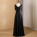 2025 Black high-end evening dress  new high-end light luxury banquet host art test temperament celebrity long dress spring