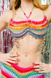 2025 Q5068Y  vest fashion beaded Bra neck top small vest body chain chest chain