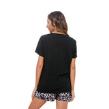 NAMCOVERSE Real new products New Popular trade 2025 wish round neck leopard print sticker pocket top bow casual suit spot