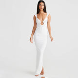 style women's clothing popular autumn new V-neck backless irregular dress women's dress split skirt