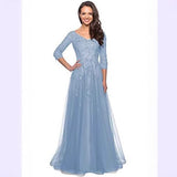 2025 Evening Dress Elegant Lace Bridal Mother Dress Women's Formal Sleeve Hot Trade Aunt Dress