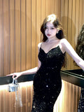 2025 Unique and beautiful little skirt, celebrity royal sister, charming skirt, evening dress, sparkling sequined velvet dress