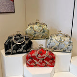 NAMCOVERSE 2025 Bag Women's Embroidery Handbag 2025 New Fashion Chain One Shoulder Crossbody Bag Diamond Clip Buckle Shell Bag