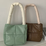 NAMCOVERSE 2025 Di Lizheba has the same down bag  new niche design girl checkered PU soft leather underarm bag tote bag