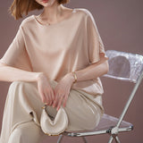 2025 Minimalist shirt mulberry silk shirt, pink silk skirt high-end women's top  summer shirt