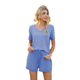 NAMCOVERSE Real new product  wish Modal cotton V-neck casual suit loungewear short sleeves shorts pajamas, spot