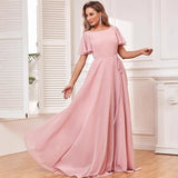 2025 2025 evening dresses fashion new bridesmaid dresses with long split ends, fashion trend chiffon formal dresses
