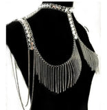 L4748Y 2025 new metal chain fringed chain ring chain splicing acrylic diamond, fashionable neck body chain