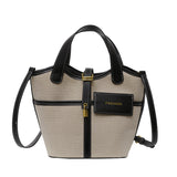 NAMCOVERSE 2025 Niche design retro canvas portable bucket bag women's popular new ins fashion shoulder vegetable basket messenger bag