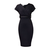 2025 D290 with belt African large size women's clothing new fashion and thin V-neck temperament commuting Popular trade 2025 dress