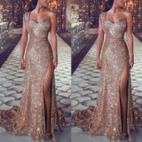 New European and American Summer Halter Dress  Banquet Temperament Sexy One-Shoulder Long Gilding Pattern Evening Dress for Women