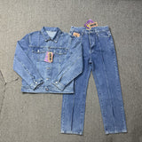 NAMCOVERSE  Corteiz Maychao Devil Island Casual Suit High Street Men's and Women's Couple Trend Denim Jacket Coat Jeans