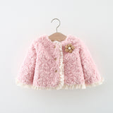 Winter 2025 new twilight cloud yarn lace wool jacket, girls' velvet thickened high-end wool sweater