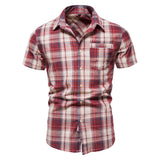 NAMCOVERSE 2025 popular new  cotton shirt plaid casual short-sleeved beach shirt men's short-sleeved Popularan size