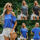 NAMCOVERSE Real shot New   2025 new products short-sleeved spring and summer new t-shirt off-the-shoulder top 2025 trade, women's clothing