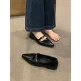 2025 Brown pointed single shoes women's shoes spring and autumn popular new commuting versatile light mouth one pedal soft flat bottom ladyshoes