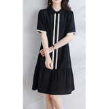 2025 College style silk fishtail skirt  small black dress heavy mulberry silk dress  women's new summer