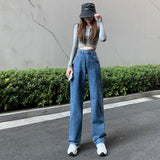 NAMCOCERSE Jeans for Women Spring/Autumn/Summer  New High Waist Slimming Wide Leg Pants Loose Drooping Straight Mop Pants