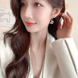 2025 fashion sweet butterfly earrings women's s925 silver needle elegant super fairy high-end zircon exquisite ear jewelry