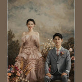 2025Studio haute couture tube top color yarn retro Korean wedding photography clothing couple photo flower photo Mori dress
