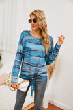 NAMCOVERSE New 2025 new  women's clothing  women's top printed lace-up long-sleeved crew neck sweater women