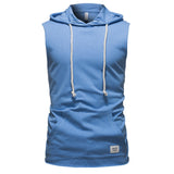 NAMCOVERSE 2025 Clearance treatment, summer  men's sleeveless fitness T-shirt, hooded round neck summer breathable pure cotton vest for men