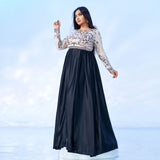 2025 Popular trade Popular,  and the United States fat mm large size women's clothing long-sleeved round neck banquet sequined big swing evening dress dress