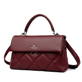 2025 Bag autumn and winter high-end niche handbag popular new middle-aged women's temperament messenger bag rhombus embroidery thread bag