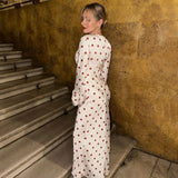 2025 temperament printed horn sleeve dress women,  style autumn and winter new sexy casual temperament long dress