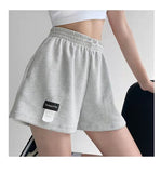 NAMCOCERSE Spring and Summer Thin Waffle Loose Sports Shorts Women's Elastic Waist Wide Leg Hot Pants Casual High Waist Straight Home Pants