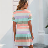 NAMCOVERSE Real spot 2025  crew neck striped printed onesie jumpsuit short sleeve pajamas casual dress