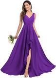 2025 2025 evening dresses fashionable new bridesmaid dresses with split ends long A-shaped pleated chiffon formal dresses