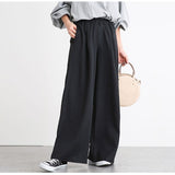 NAMCOCERSE Draping Gentle Straight-Leg Trousers Women's  Spring and Summer New Korean Style Elastic High Waist Temperament Slimming Wide-Leg Pants