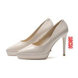 2025 1088A pointed thin heels high heels women's sexy temperament waterproof table single shoes women's feet are not tired, solid color super high heels