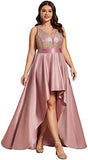 2025 Popular trade evening dress popular autumn and winter new V-neck A-shaped party dress front short and rear long dress