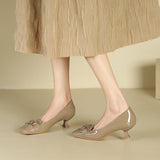 2025 433-5 Red high heels for women 2025 women's autumn new square head thin heels single shoes not tired feet solid color banquet shoes for women