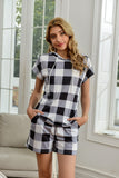 NAMCOVERSE wish summer new hooded sleeveless vest sweater casual loungewear plaid printing set