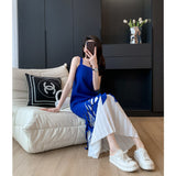 2025 Suspender dress summer women's 2022 new  temperament celebrity hollow high-end design niche skirt